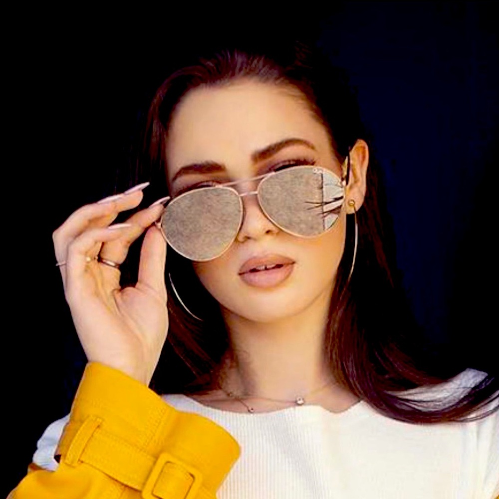 Quay “Just Sayin” NWT Gold/Brown Aviator Sunglasses